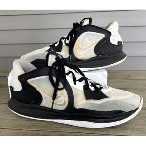 Nike Kyrie Low5 Basketball Shoes Men Sz 12  White Black Metallic Gold EUC